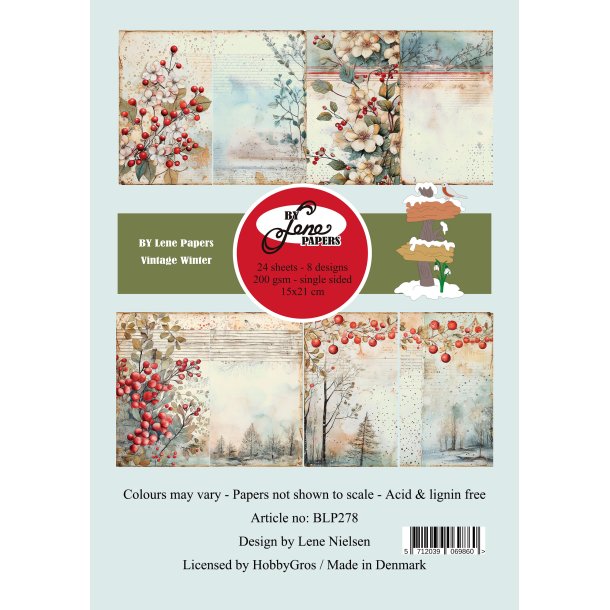 BY LENE papirblok Vintage Winter A5 BLP278