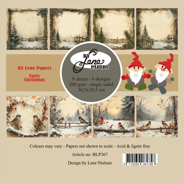 LS BESKRIVELSE Papirblok Early Christmas BLP367 30,5x30,5cm BY LENE BESTILLINGSVARE
