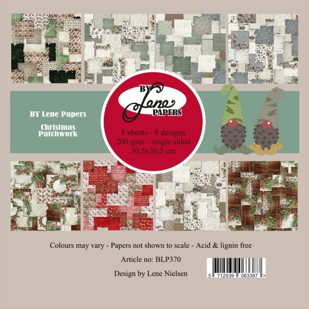 Papirblok BLP370 Christmas Patchwork 30,5x30,5cm BY LENE