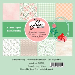 L�S BEM�RKNINGER Papirblok Happy Birthday BLP380 30,5x30,5cm BY LENE BESTILLINGSVARE