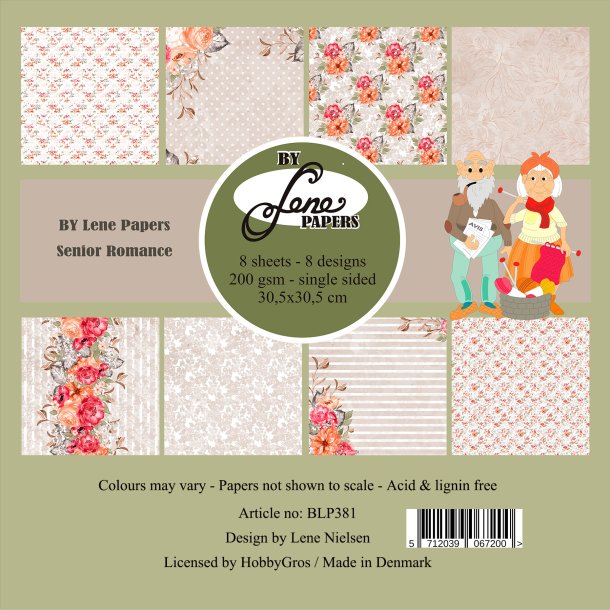 L�S BEM�RKNINGER Papirblok Senior Romance BLP381 30,5x30,5cm BY LENE BESTILLINGSVARE