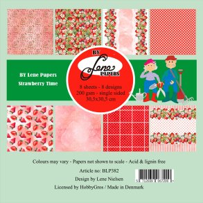 L�S BESKRIVELSE Papirblok Strawberry time BLP382 30,5x30,5cm BY LENE BESTILLINGSVARE