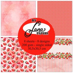 L�S BESKRIVELSE Papirblok Strawberry time BLP382 30,5x30,5cm BY LENE BESTILLINGSVARE