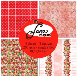 L�S BESKRIVELSE Papirblok Strawberry time BLP382 30,5x30,5cm BY LENE BESTILLINGSVARE