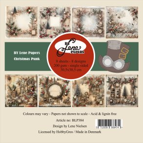 L�S BESKRIVELSE BY LENE Papirblok Christmas Punk BLP384 30x30cm BESTILLINGSVARE