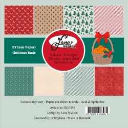 L�S BESKRIVELSE BY LENE Papirblok BLP385 Christmas Basic 30x30cm BESTILLINGSVARE