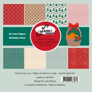 L�S BESKRIVELSE BY LENE Papirblok BLP385 Christmas Basic 30x30cm BESTILLINGSVARE