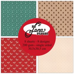 L�S BESKRIVELSE BY LENE Papirblok BLP385 Christmas Basic 30x30cm BESTILLINGSVARE