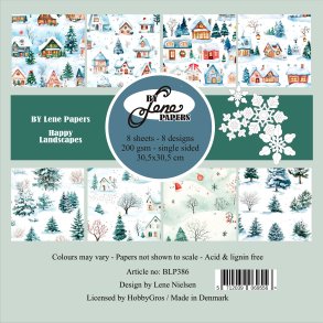Papirblok Happy Landscapes BLP386 30,5x30,5cm BY LENE FORUDBESTILLING P� LAGER D. 16/9