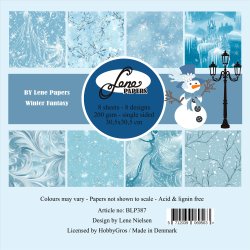 Papirblok Winter Fantasy BLP387 30,5x30,5cm BY LENE FORUDBESTILLING P� LAGER D. 16/9