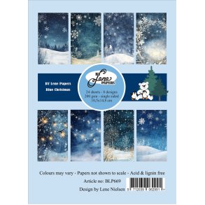 BY LENE papirblok Blue Christmas A6 BLP669 BY LENE