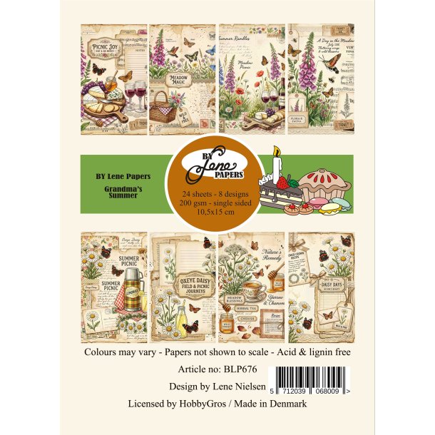 BY LENE papirblok Grandma's Summer A6 BLP676