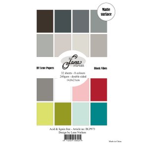 Papirblok Solid Black Vibes BLP973 A5 32ark BY LENE 