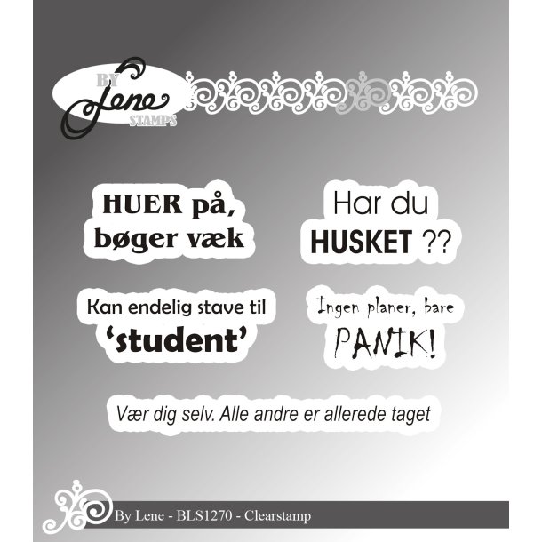 Akrylstempel danske tekster A7 BLS1270 BY LENE