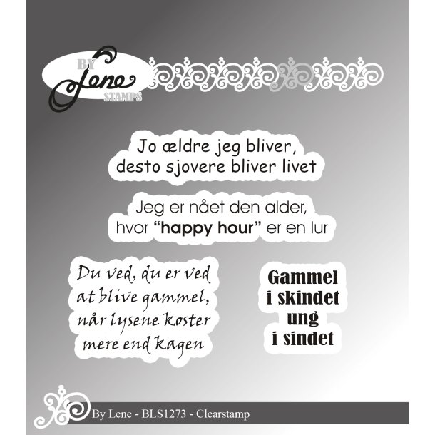 Akrylstempel A7 Danske tekster BLS1273 BY LENE 
