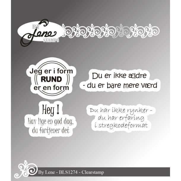 Akrylstempel A7 Danske tekster BLS1274 BY LENE