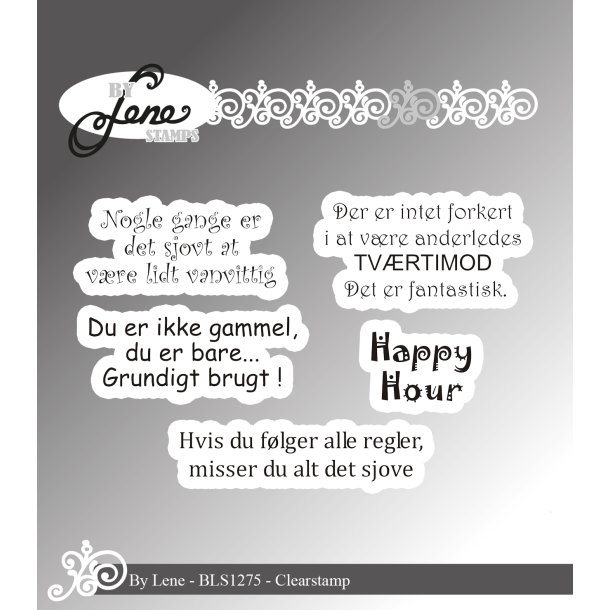 Akrylstempel A7 Danske tekster BLS1275 BY LENE