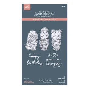 Spring in Kyoto BetterPress Plate & Die Set Kokeshi Dolls (BP-291)