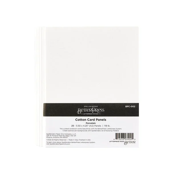 BetterPress Cotton Card Panels 4.25x5.5 Inch Porcelain (25pcs) (BPC-002)