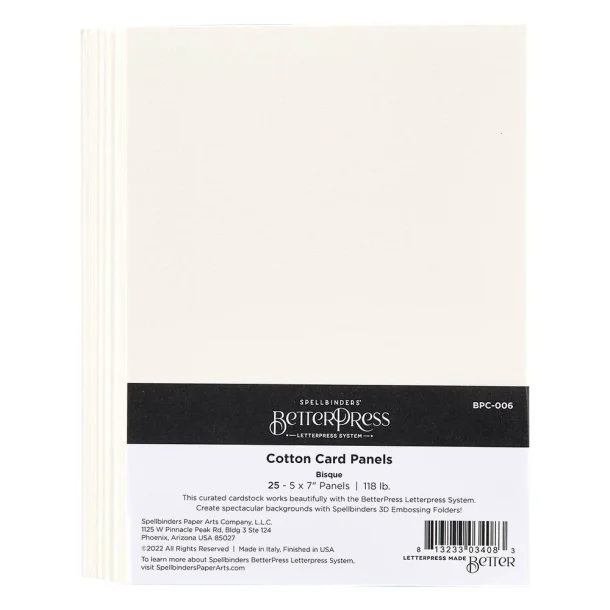 BetterPress Cotton Card Panels 5x7 Inch Bisque (25pcs) (BPC-006)