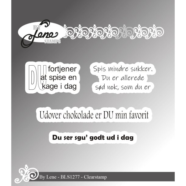 Akrylstempel danske tekster A7 BLS1277 BY LENE 