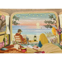 CAMPER BY THE OCEAN - puslespil med 1000 brikker Vissevasse