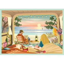 CAMPER BY THE OCEAN - puslespil med 1000 brikker Vissevasse