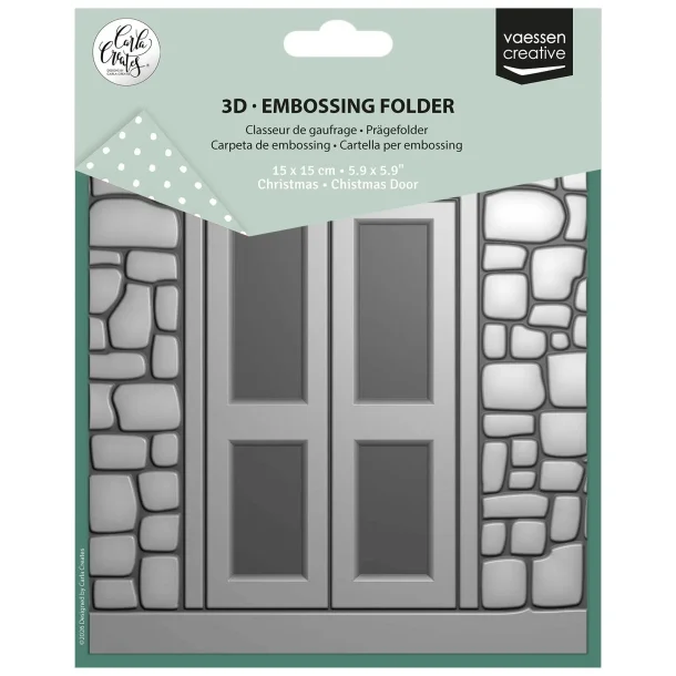 Embossing Folder by Carla Creates Christmas Door 5.9x5.9"