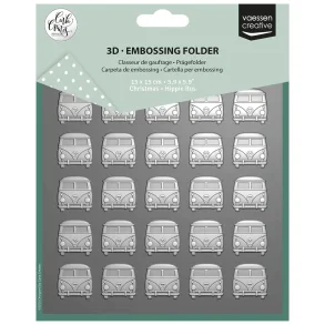 Embossing Folder by Carla Creates Christmas Hippie Bus 5.9x5.9