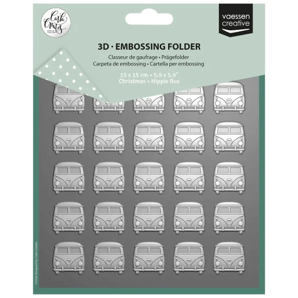 Embossing Folder by Carla Creates Christmas Hippie Bus 5.9x5.9"