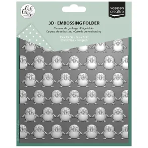 Embossing Folder by Carla Creates Christmas Penguin 5.9x5.9