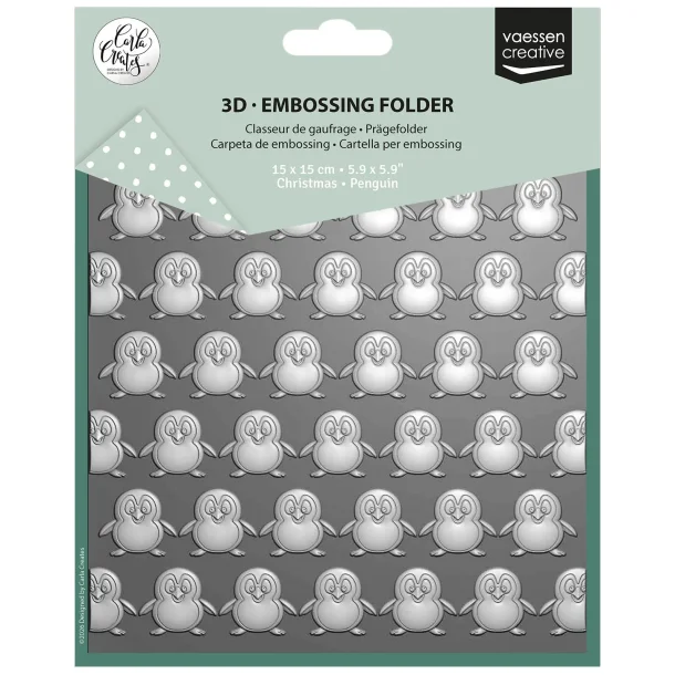 Embossing Folder by Carla Creates Christmas Penguin 5.9x5.9"