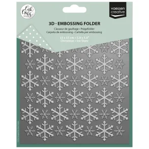 Embossing Folder by Carla Creates Christmas Ice Stars 5.9x5.9