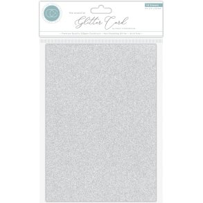 Glitter card A4 silver 10ark 220gsm
