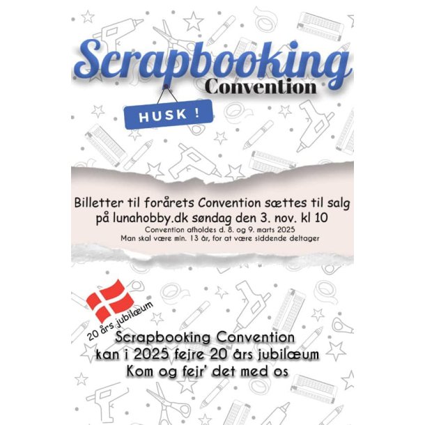 Billet til Scrapbooking Convention 8. og 9. marts 2025