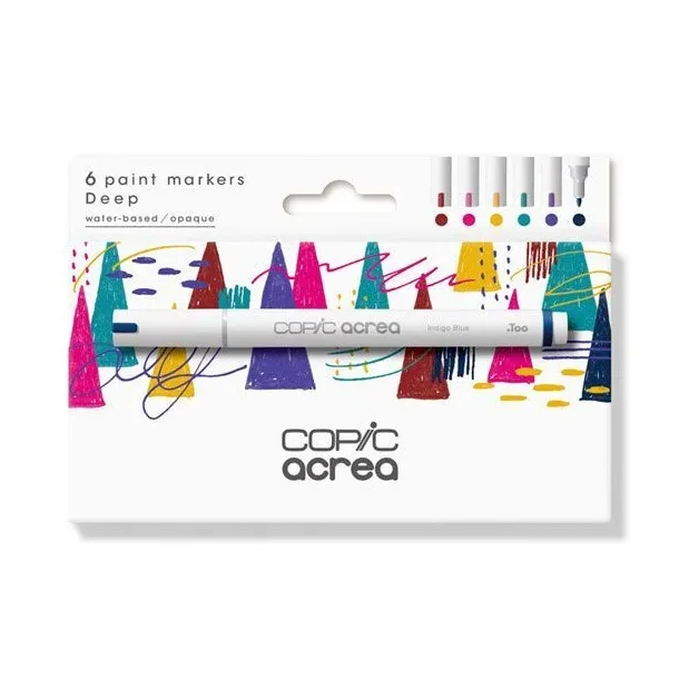 Copic acrea set, Deep Colors pakke med 6 stk