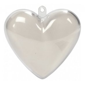 Deko-hjerte, H: 6,5 cm, Transparent, 10 Stk. 