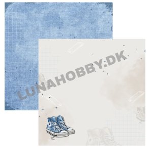Designpapir Denim sko - 30,5 x 30,5 cm - Luna Hobby