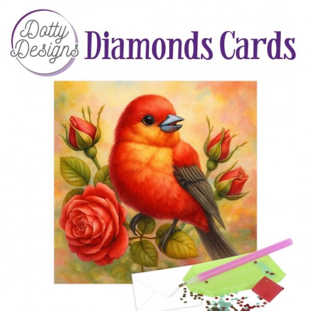 Diamond Cards - Scarlet Rose Songbird 