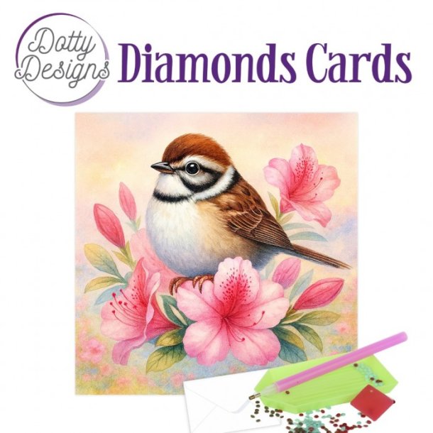 Diamond Cards - Blush Blossom Sparrow