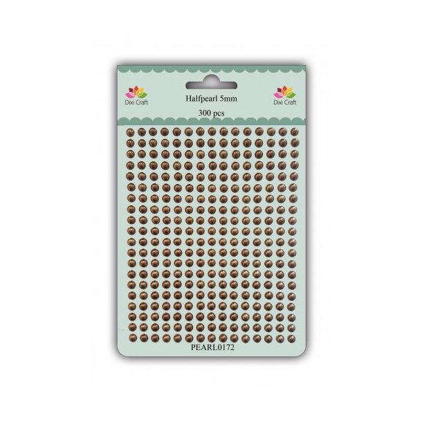 Dixi Craft Halvperler 5mm 300stk Bronze pearl0172 -