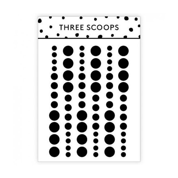 Enamel dots - Sort 72stk Three Scoops 