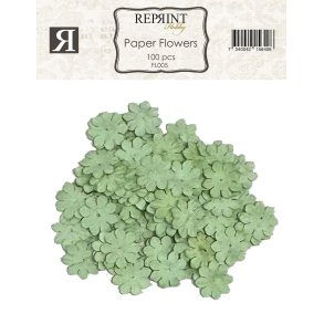 Mini papirs blomster 20mm 100stk Light green Reprint