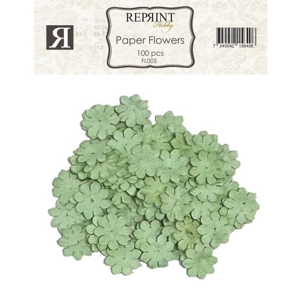 Mini papirs blomster 20mm 100stk Light green Reprint