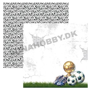 Designpapir Fodbold - 30,5 x 30,5 cm - Luna Hobby