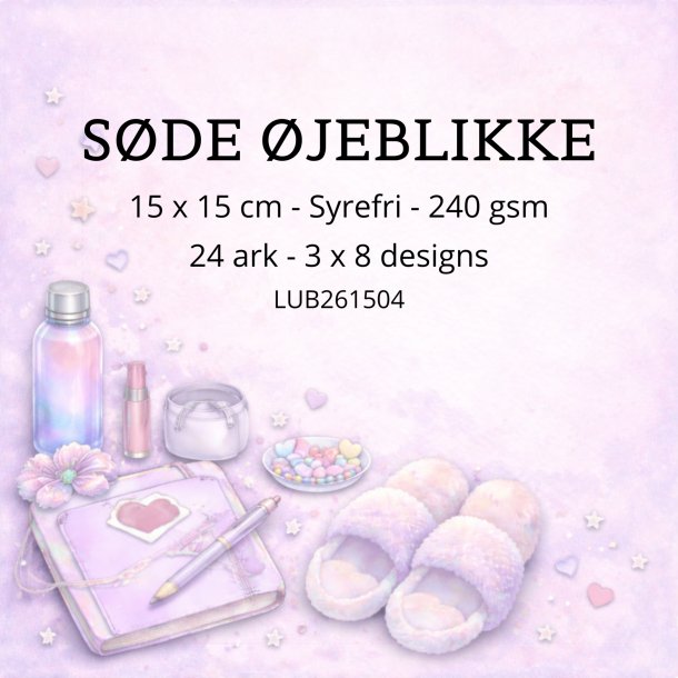 Papirblok S�de �jeblikke - 15 x 15 cm - Luna Hobby