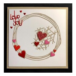 Glitter karton 12x12" selvkl�bende R�d