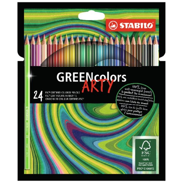 STABILO GREENcolors Farveblyanter ARTY, 24 stk.