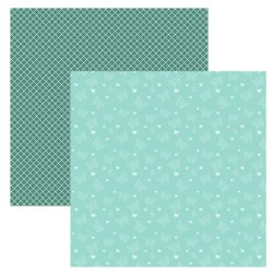 Designpapir Sommerfugle Gr�n 30,5 x 30,5 cm - Luna Hobby