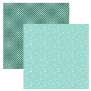 Designpapir Sommerfugle Gr�n 30,5 x 30,5 cm - Luna Hobby